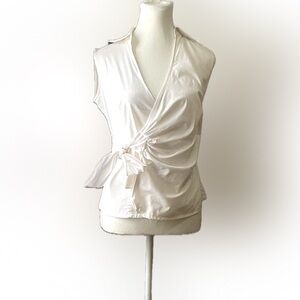 Express Design Studio Women’s Sleeveless White Side Wrap Shirt XS